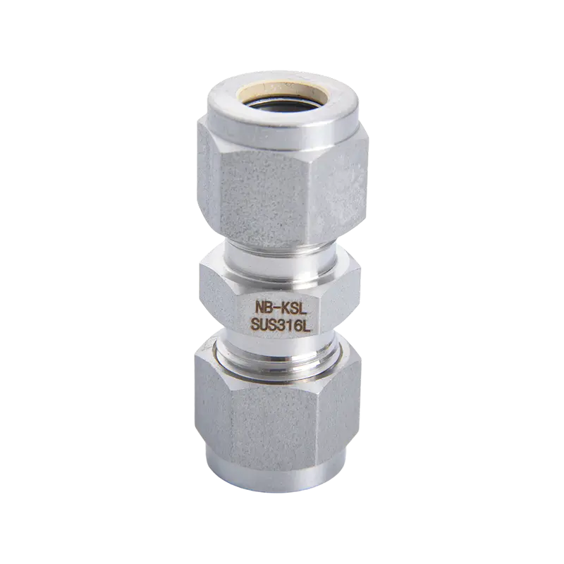 Connettore diritto con raccordo a compressione in acciaio inossidabile 316L