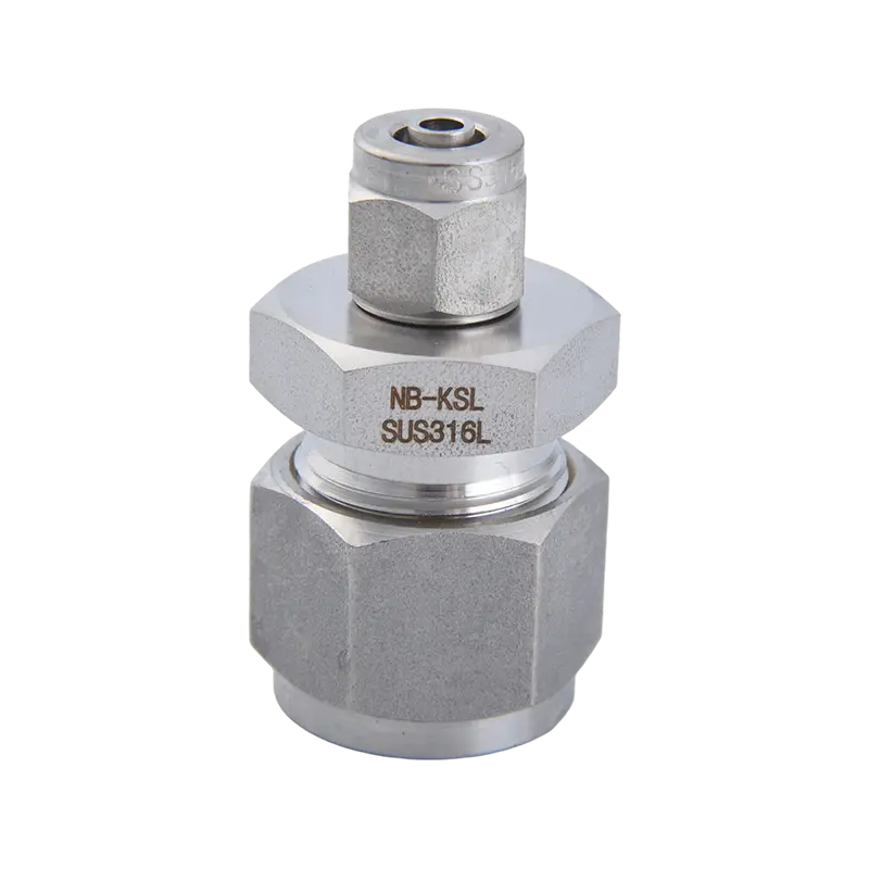 Connettore diritto riduttore per raccordo a compressione in acciaio inossidabile 316L