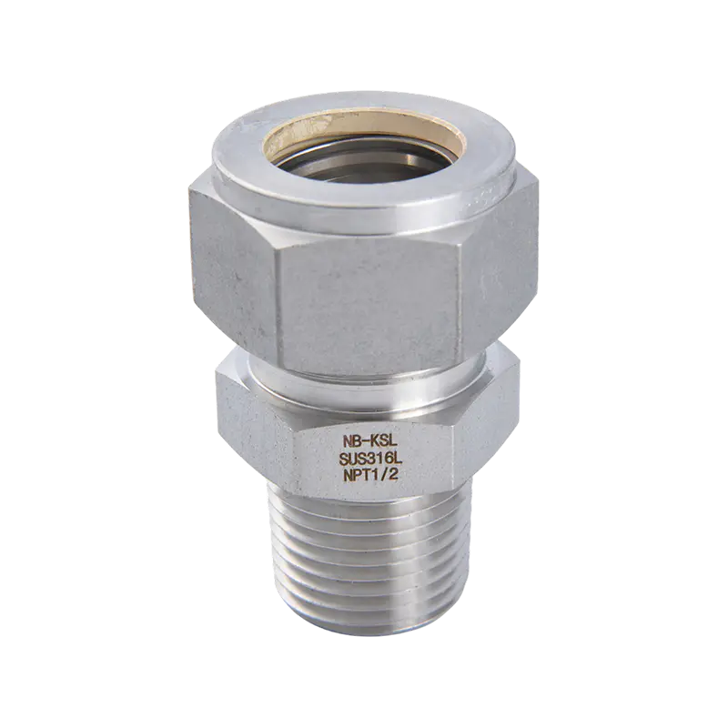 Connettore con filettatura esterna per raccordo a compressione in acciaio inossidabile 316L