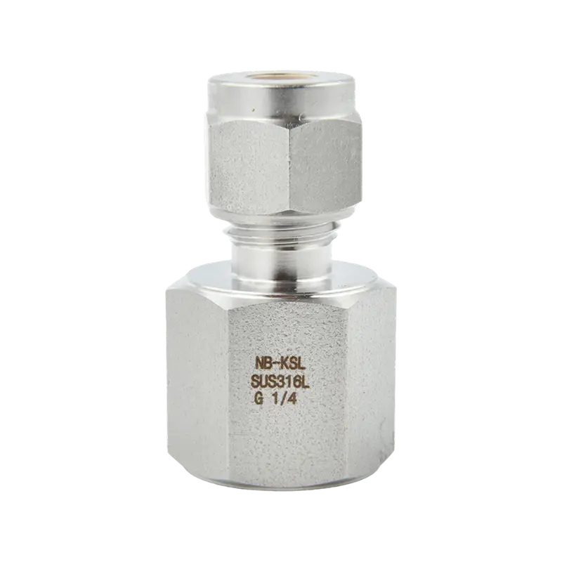 Connettore per manometro con raccordo a compressione in acciaio inossidabile 316L
