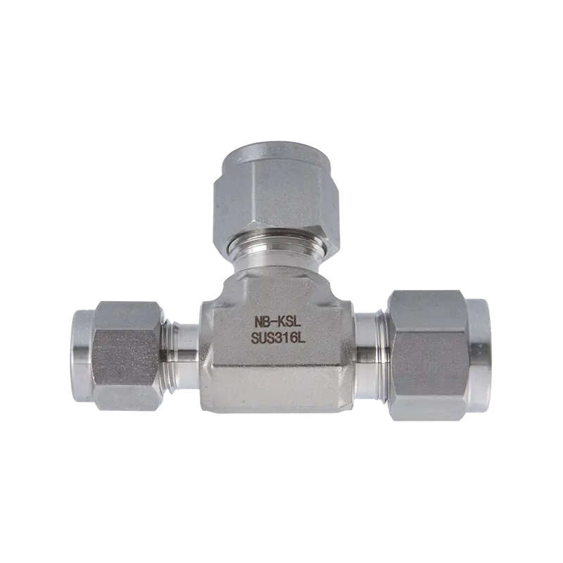 T di riduzione del raccordo a compressione in acciaio inossidabile 316L
