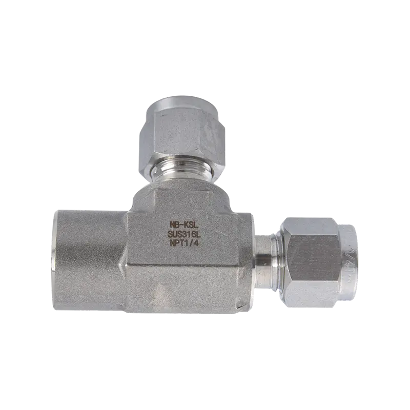T laterale con filettatura interna per raccordo a compressione in acciaio inossidabile 316L